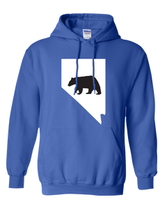 Pullover Hooded Sweatshirt Nevada Royal Black Bear Vibrant Design High Quality Tight Knit Ring Spun Low Maintenance Cotton Printed With The Newest Available Color Transfer Technology