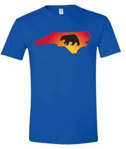 Short Sleeve T-Shirt North Carolina Royal Black Bear Vibrant Design High Quality Tight Knit Ring Spun Low Maintenance Cotton Printed With The Newest Available Color Transfer Technology