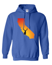 Load image into Gallery viewer, Pullover Hooded Sweatshirt California Royal Mule Deer Vibrant Design High Quality Tight Knit Ring Spun Low Maintenance Cotton Printed With The Newest Available Color Transfer Technology