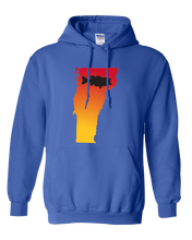 Load image into Gallery viewer, Pullover Hooded Sweatshirt Vermont Royal Large Mouth Bass Vibrant Design High Quality Tight Knit Ring Spun Low Maintenance Cotton Printed With The Newest Available Color Transfer Technology