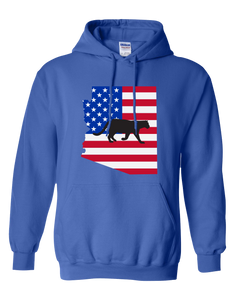 Pullover Hooded Sweatshirt Arizona Royal Mountain Lion Vibrant Design High Quality Tight Knit Ring Spun Low Maintenance Cotton Printed With The Newest Available Color Transfer Technology