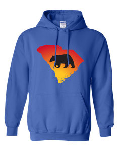 Pullover Hooded Sweatshirt South Carolina Royal Black Bear Vibrant Design High Quality Tight Knit Ring Spun Low Maintenance Cotton Printed With The Newest Available Color Transfer Technology