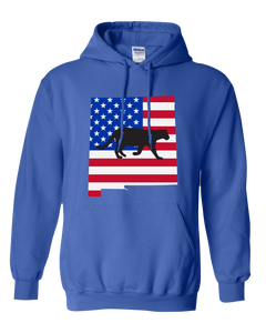 Pullover Hooded Sweatshirt New Mexico Royal Mountain Lion Vibrant Design High Quality Tight Knit Ring Spun Low Maintenance Cotton Printed With The Newest Available Color Transfer Technology