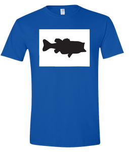 Short Sleeve T-Shirt Colorado Royal Large Mouth Bass Vibrant Design High Quality Tight Knit Ring Spun Low Maintenance Cotton Printed With The Newest Available Color Transfer Technology