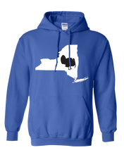 Load image into Gallery viewer, Pullover Hooded Sweatshirt New York Royal Turkey Vibrant Design High Quality Tight Knit Ring Spun Low Maintenance Cotton Printed With The Newest Available Color Transfer Technology