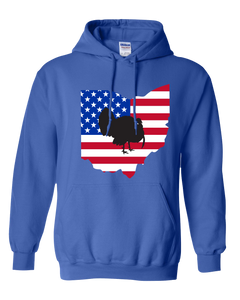 Pullover Hooded Sweatshirt Ohio Royal Turkey Vibrant Design High Quality Tight Knit Ring Spun Low Maintenance Cotton Printed With The Newest Available Color Transfer Technology