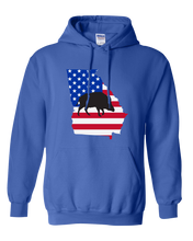 Load image into Gallery viewer, Pullover Hooded Sweatshirt Georgia Royal Wild Hog Vibrant Design High Quality Tight Knit Ring Spun Low Maintenance Cotton Printed With The Newest Available Color Transfer Technology