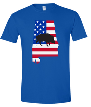 Load image into Gallery viewer, Short Sleeve T-Shirt Alabama Royal Wild Hog Vibrant Design High Quality Tight Knit Ring Spun Low Maintenance Cotton Printed With The Newest Available Color Transfer Technology