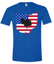 Load image into Gallery viewer, Short Sleeve T-Shirt Ohio Royal Turkey Vibrant Design High Quality Tight Knit Ring Spun Low Maintenance Cotton Printed With The Newest Available Color Transfer Technology