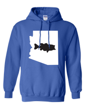 Load image into Gallery viewer, Pullover Hooded Sweatshirt Arizona Royal Large Mouth Bass Vibrant Design High Quality Tight Knit Ring Spun Low Maintenance Cotton Printed With The Newest Available Color Transfer Technology