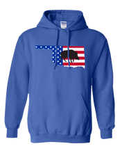 Load image into Gallery viewer, Pullover Hooded Sweatshirt Oklahoma Royal Wild Hog Vibrant Design High Quality Tight Knit Ring Spun Low Maintenance Cotton Printed With The Newest Available Color Transfer Technology