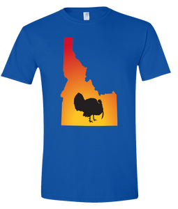 Short Sleeve T-Shirt Idaho Royal Turkey Vibrant Design High Quality Tight Knit Ring Spun Low Maintenance Cotton Printed With The Newest Available Color Transfer Technology