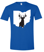 Load image into Gallery viewer, Short Sleeve T-Shirt Ohio Royal Whitetail Deer Vibrant Design High Quality Tight Knit Ring Spun Low Maintenance Cotton Printed With The Newest Available Color Transfer Technology