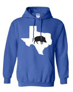 Pullover Hooded Sweatshirt Texas Royal Wild Hog Vibrant Design High Quality Tight Knit Ring Spun Low Maintenance Cotton Printed With The Newest Available Color Transfer Technology