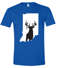 Load image into Gallery viewer, Short Sleeve T-Shirt Indiana Royal Whitetail Deer Vibrant Design High Quality Tight Knit Ring Spun Low Maintenance Cotton Printed With The Newest Available Color Transfer Technology