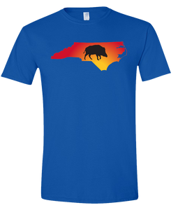 Short Sleeve T-Shirt North Carolina Royal Wild Hog Vibrant Design High Quality Tight Knit Ring Spun Low Maintenance Cotton Printed With The Newest Available Color Transfer Technology