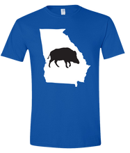 Load image into Gallery viewer, Short Sleeve T-Shirt Georgia Royal Wild Hog Vibrant Design High Quality Tight Knit Ring Spun Low Maintenance Cotton Printed With The Newest Available Color Transfer Technology