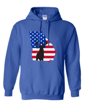 Load image into Gallery viewer, Pullover Hooded Sweatshirt Georgia Royal Whitetail Deer Vibrant Design High Quality Tight Knit Ring Spun Low Maintenance Cotton Printed With The Newest Available Color Transfer Technology