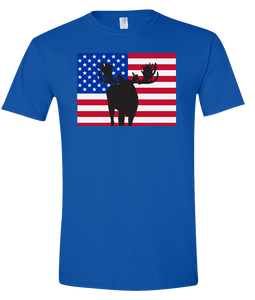 Short Sleeve T-Shirt Colorado Royal Moose Vibrant Design High Quality Tight Knit Ring Spun Low Maintenance Cotton Printed With The Newest Available Color Transfer Technology
