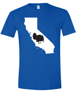 Short Sleeve T-Shirt California Royal Turkey Vibrant Design High Quality Tight Knit Ring Spun Low Maintenance Cotton Printed With The Newest Available Color Transfer Technology