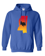 Load image into Gallery viewer, Pullover Hooded Sweatshirt Mississippi Royal Turkey Vibrant Design High Quality Tight Knit Ring Spun Low Maintenance Cotton Printed With The Newest Available Color Transfer Technology