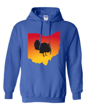 Load image into Gallery viewer, Pullover Hooded Sweatshirt Ohio Royal Turkey Vibrant Design High Quality Tight Knit Ring Spun Low Maintenance Cotton Printed With The Newest Available Color Transfer Technology