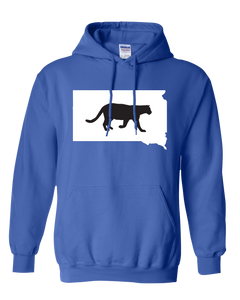 Pullover Hooded Sweatshirt South Dakota Royal Mountain Lion Vibrant Design High Quality Tight Knit Ring Spun Low Maintenance Cotton Printed With The Newest Available Color Transfer Technology