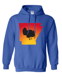 Pullover Hooded Sweatshirt Arkansas Royal Turkey Vibrant Design High Quality Tight Knit Ring Spun Low Maintenance Cotton Printed With The Newest Available Color Transfer Technology
