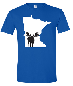 Short Sleeve T-Shirt Minnesota Royal Moose Vibrant Design High Quality Tight Knit Ring Spun Low Maintenance Cotton Printed With The Newest Available Color Transfer Technology