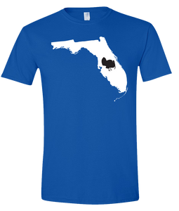 Short Sleeve T-Shirt Florida Royal Turkey Vibrant Design High Quality Tight Knit Ring Spun Low Maintenance Cotton Printed With The Newest Available Color Transfer Technology