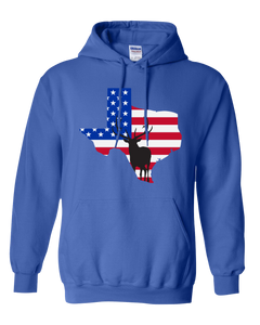 Pullover Hooded Sweatshirt Texas Royal Elk Vibrant Design High Quality Tight Knit Ring Spun Low Maintenance Cotton Printed With The Newest Available Color Transfer Technology