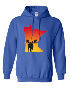 Pullover Hooded Sweatshirt Minnesota Royal Moose Vibrant Design High Quality Tight Knit Ring Spun Low Maintenance Cotton Printed With The Newest Available Color Transfer Technology