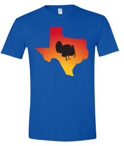 Short Sleeve T-Shirt Texas Royal Turkey Vibrant Design High Quality Tight Knit Ring Spun Low Maintenance Cotton Printed With The Newest Available Color Transfer Technology