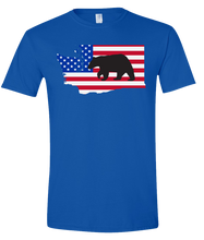 Load image into Gallery viewer, Short Sleeve T-Shirt Washington Royal Black Bear Vibrant Design High Quality Tight Knit Ring Spun Low Maintenance Cotton Printed With The Newest Available Color Transfer Technology