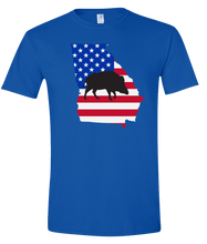 Load image into Gallery viewer, Short Sleeve T-Shirt Georgia Royal Wild Hog Vibrant Design High Quality Tight Knit Ring Spun Low Maintenance Cotton Printed With The Newest Available Color Transfer Technology