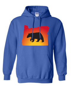 Pullover Hooded Sweatshirt Oregon Royal Black Bear Vibrant Design High Quality Tight Knit Ring Spun Low Maintenance Cotton Printed With The Newest Available Color Transfer Technology