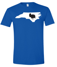 Load image into Gallery viewer, Short Sleeve T-Shirt North Carolina Royal Turkey Vibrant Design High Quality Tight Knit Ring Spun Low Maintenance Cotton Printed With The Newest Available Color Transfer Technology