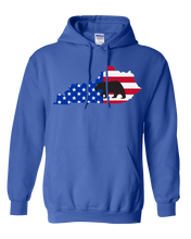 Load image into Gallery viewer, Pullover Hooded Sweatshirt Kentucky Royal Black Bear Vibrant Design High Quality Tight Knit Ring Spun Low Maintenance Cotton Printed With The Newest Available Color Transfer Technology