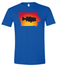 Load image into Gallery viewer, Short Sleeve T-Shirt Iowa Royal Large Mouth Bass Vibrant Design High Quality Tight Knit Ring Spun Low Maintenance Cotton Printed With The Newest Available Color Transfer Technology