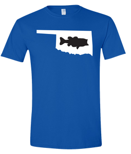 Short Sleeve T-Shirt Oklahoma Royal Large Mouth Bass Vibrant Design High Quality Tight Knit Ring Spun Low Maintenance Cotton Printed With The Newest Available Color Transfer Technology