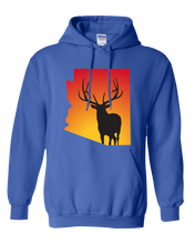 Load image into Gallery viewer, Pullover Hooded Sweatshirt Arizona Royal Elk Vibrant Design High Quality Tight Knit Ring Spun Low Maintenance Cotton Printed With The Newest Available Color Transfer Technology