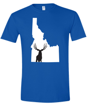 Load image into Gallery viewer, Short Sleeve T-Shirt Idaho Royal Mule Deer Vibrant Design High Quality Tight Knit Ring Spun Low Maintenance Cotton Printed With The Newest Available Color Transfer Technology