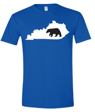 Load image into Gallery viewer, Short Sleeve T-Shirt Kentucky Royal Black Bear Vibrant Design High Quality Tight Knit Ring Spun Low Maintenance Cotton Printed With The Newest Available Color Transfer Technology