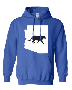 Pullover Hooded Sweatshirt Arizona Royal Mountain Lion Vibrant Design High Quality Tight Knit Ring Spun Low Maintenance Cotton Printed With The Newest Available Color Transfer Technology