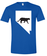 Load image into Gallery viewer, Short Sleeve T-Shirt Nevada Royal Mountain Lion Vibrant Design High Quality Tight Knit Ring Spun Low Maintenance Cotton Printed With The Newest Available Color Transfer Technology