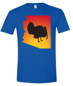 Short Sleeve T-Shirt Arizona Royal Turkey Vibrant Design High Quality Tight Knit Ring Spun Low Maintenance Cotton Printed With The Newest Available Color Transfer Technology