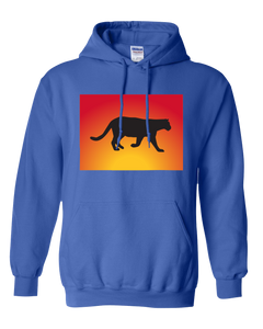 Pullover Hooded Sweatshirt Colorado Royal Mountain Lion Vibrant Design High Quality Tight Knit Ring Spun Low Maintenance Cotton Printed With The Newest Available Color Transfer Technology