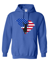 Load image into Gallery viewer, Pullover Hooded Sweatshirt South Carolina Royal Whitetail Deer Vibrant Design High Quality Tight Knit Ring Spun Low Maintenance Cotton Printed With The Newest Available Color Transfer Technology