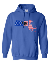 Load image into Gallery viewer, Pullover Hooded Sweatshirt Massachusetts Royal Turkey Vibrant Design High Quality Tight Knit Ring Spun Low Maintenance Cotton Printed With The Newest Available Color Transfer Technology