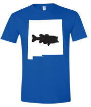 Load image into Gallery viewer, Short Sleeve T-Shirt New Mexico Royal Large Mouth Bass Vibrant Design High Quality Tight Knit Ring Spun Low Maintenance Cotton Printed With The Newest Available Color Transfer Technology